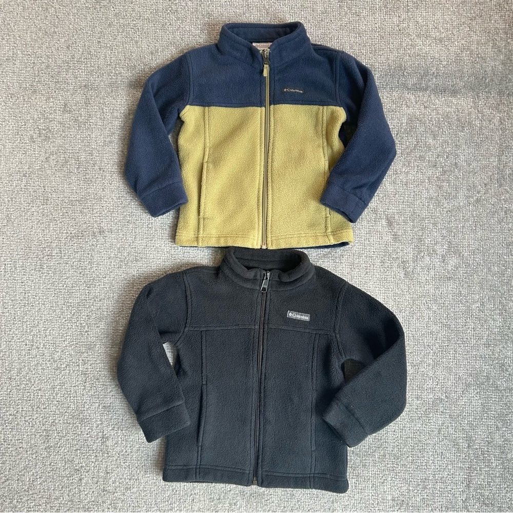 Bundle of 2 Columbia Boys' Toddler Steens Mountain Fleece Jackets, Size 3T